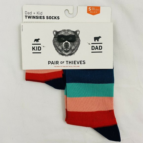 Pair of Thieves Dad and Kid Matching Striped Socks - Picture 2 of 7